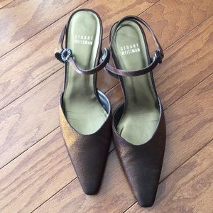 ⭐️Stauart Wietzman metallic brown semi heels⭐️